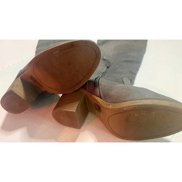 Brand Sugar Women's Platform Over Knee High Grey Faux Suede Boots Size 9 Boho - Picture 8 of 12